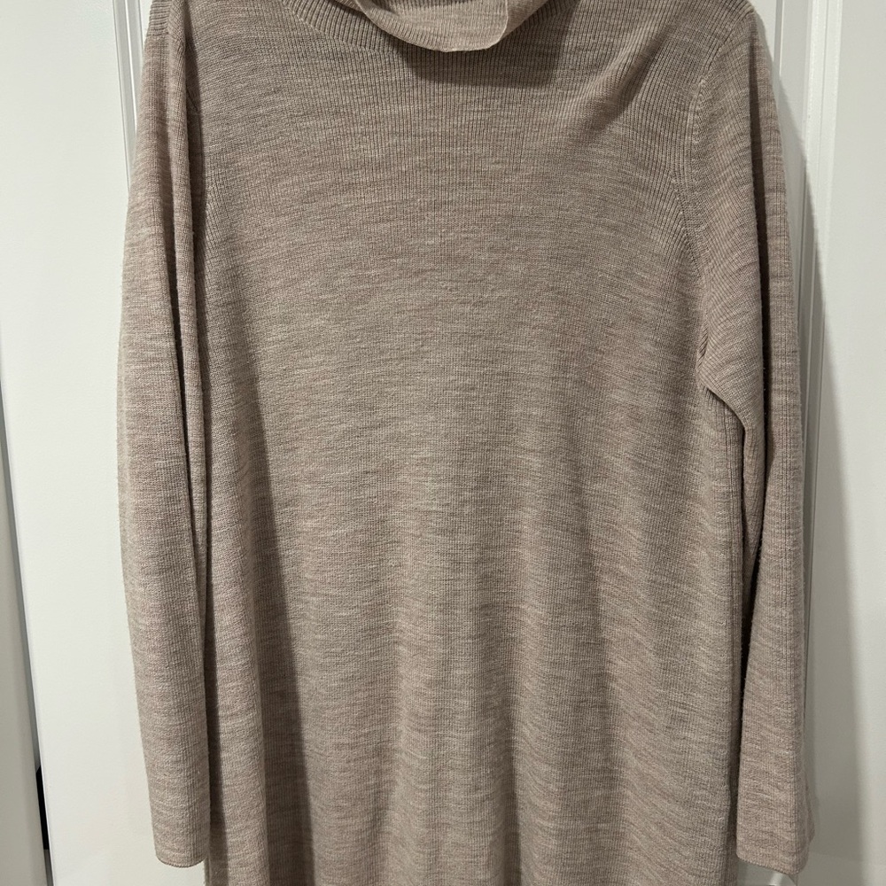 Eileen Fisher Taupe Cowl Neck Sweater